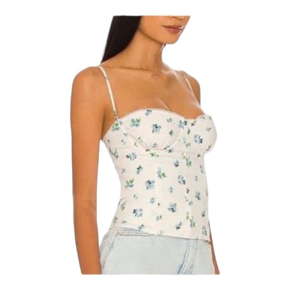 WEWOREWHAT Revolve White Floral Underwire Corset Size 12 NWT - Picture 6 of 8